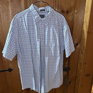 St. John's Bay Men's Blue Plaid Button Down Shirt